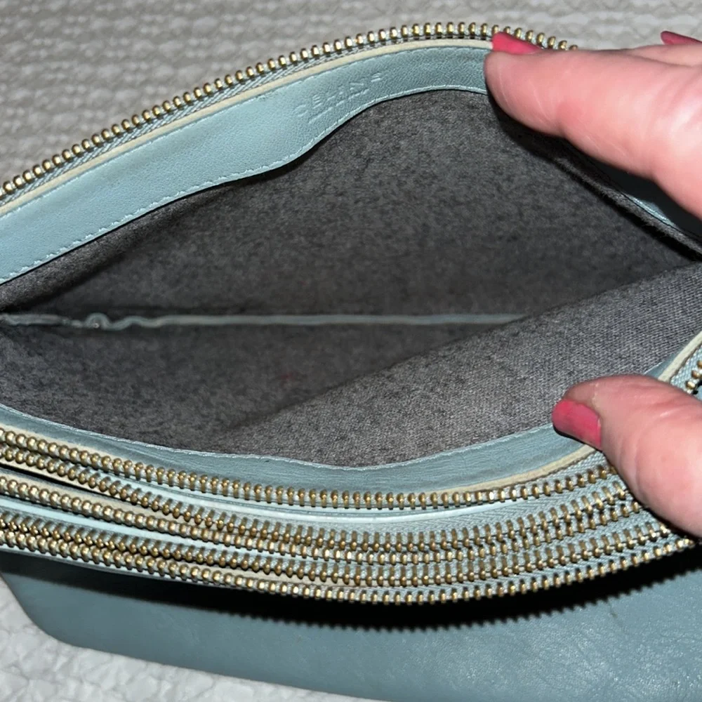 Celine large trio aqua leather Crossbody - Picture 9 of 11